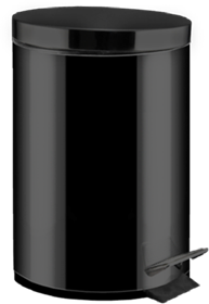 Tritteimer ALDA, Stahl lackiert schwarz, Inhalt 40 l