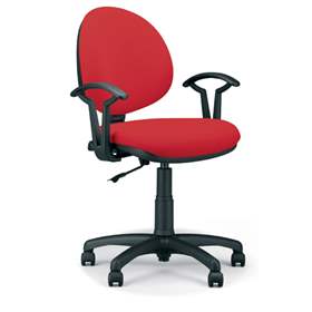Moderner Bürostuhl SMART mit Armlehnen, Bezugsmaterial Basic - Frabe rot