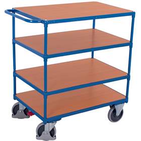 Tischwagen VARIOfit, 4 Etagen-Holzwerkstoffplatte (MDF), 1000x700 mm, Tragfähigkeit 500 kg