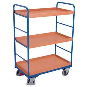 Etagenwagen VARIOfit, hoch 1524 mm, 3 Etagen mit Umrandung: 1000x600 mm, Tragfähigkeit 250 kg