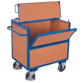 Holzkastenwagen VARIOfit mit Deckel, 1000x700 mm, Tragfähigkeit 500 kg