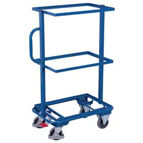 Beistell- und Kommissionierwagen VARIOfit, 3 feste Winkelstahl-Etagen