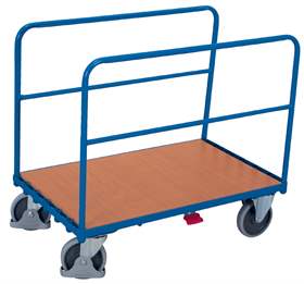Platten-Transportwagen VARIOfit mit zwei Rohrbügeln, 1000 x 700 mm, Tragfähigkeit 500 kg