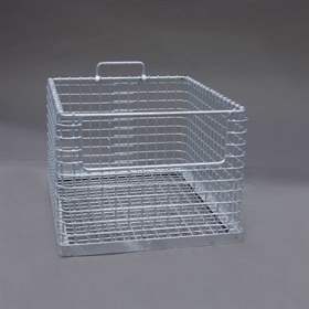 Stapel-Drahtkorb mit Eingriffsöffnung, LxBxH: 465x365x240 mm, Maschenweite 22x25 mm