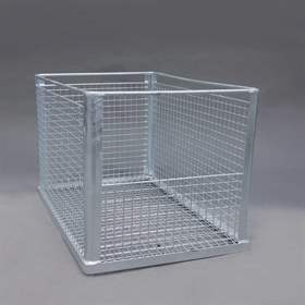 Stapel-Drahtkorb mit Eingriffsöffnung, LxBxH: 815x565x525 mm, Maschenweite 28x28 mm