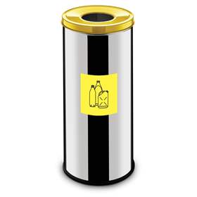 Wertstoffsammler EKO, Volumen 45 l, Edelstahlbehälter, farbe Gelb