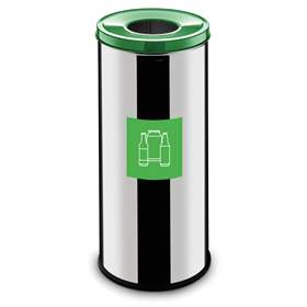 Wertstoffsammler EKO, Volumen 45 l, Edelstahlbehälter, farbe Grün