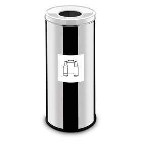 Coș colector selectiv de deșeuri EKO, volum 45 l, recipient din oțel inoxidabil, culoare albă