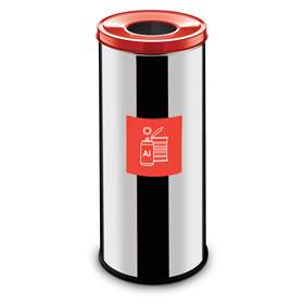 Wertstoffsammler EKO, Volumen 45 l, Edelstahlbehälter, farbe Rot