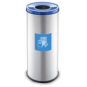 Wertstoffsammler EKO, Volumen 45 l, Stahlbehälter lackiert, farbe Blau