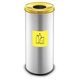 Wertstoffsammler EKO, Volumen 45 l, Stahlbehälter lackiert, farbe Gelb