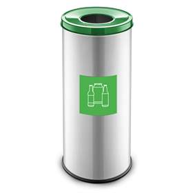 Wertstoffsammler EKO, Volumen 45 l, Stahlbehälter lackiert, farbe Grün