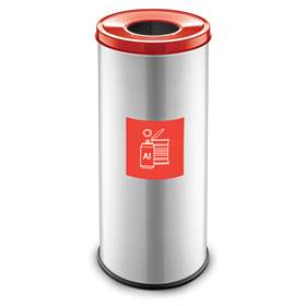 Wertstoffsammler EKO, Volumen 45 l, Stahlbehälter lackiert, farbe Rot