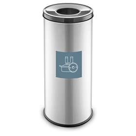 Wertstoffsammler EKO, Volumen 45 l, Stahlbehälter lackiert, farbe Grau