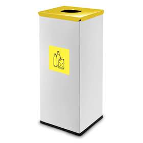 Wertstoffsammler EKO SQUARE, Volumen 60 l, Stahlbehälter lackiert, Farbe Gelb