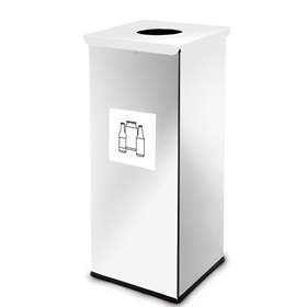 Wertstoffsammler EKO SQUARE, Volumen 60 l, Stahlbehälter lackiert, Farbe Weiß