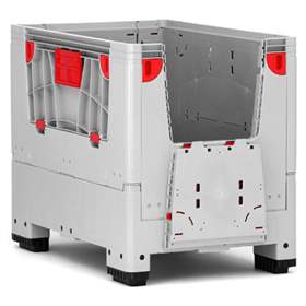BigBox klappbar aus Polyethylen, mit Eingriffklappen, 1200 x 800 x 1000 mm, mit Füßen