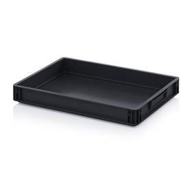 Eurobehälter ESD, Anthrazit, 600 x 400 x 75 mm