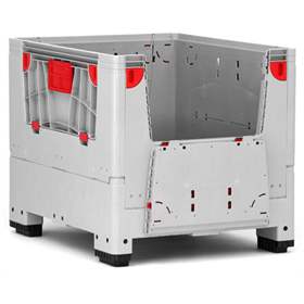 BigBox klappbar aus Polyethylen, mit Eingriffsklappen, 1200 x 1000 x 1000 mm, mit Füßen