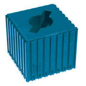 Kunststoff-Box für Werkzeugaufnahme des Typs ABS 63, Modul 8x8, Farbe blau.