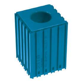 Kunststoff-Box für Werkzeuge mit Kegelschaft MORSE - M2, Modul 5x5, Farbe blau.