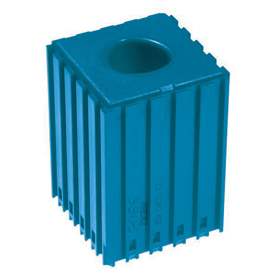 Kunststoff-Box für Werkzeugaufnahme des Typs CAPTO - C 3, Modul 5x5, Farbe blau.