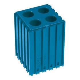 Kunststoff-Box für Werkzeuge mit Zylinderschaft - D12, Modul 5x5, Hohlräume 4 St.(12x35 mm), Farbe blau.
