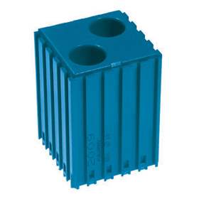 Kunststoff-Box für Werkzeuge mit Zylinderschaft - D18, Modul 5x5, Hohlräume 2 St.(18x48 mm), Farbe blau.
