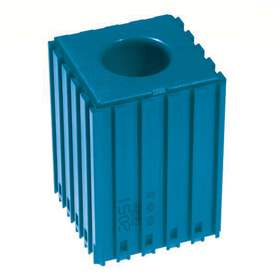 Kunststoff-Box für Werkzeuge mit Zylinderschaft - D25, Modul 5x5, 1 Hohlraum (25x55mm), Farbe blau.