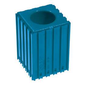 Kunststoff-Box für Werkzeuge mit Zylinderschaft - D30, Modul 5x5, 1 Hohlraum (30x60 mm), Farbe blau.