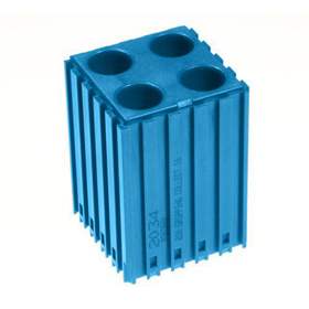 Kunststoff-Box zum Ablegen von Spannzangen mit Durchmesser 16 mm - K 16, Modul 5x5, Farbe blau.