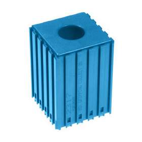 Kunststoff-Box zum Ablegen von Spannzangen mit Durchmesser 20 mm - K 20, Modul 5x5, Farbe blau.