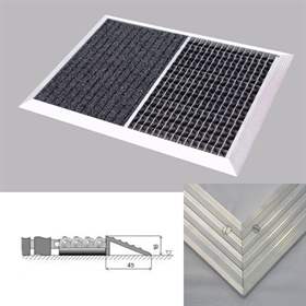 Schmutzfangmatte Openwell-Shatwell (Braun-Weiß), im Anlaufrahmen, 1000x900 mm