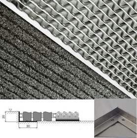 Schmutzfangmatte Openwell-Shatwell (Braun-Weiß), im Einbaurahmen, 1000x900 mm