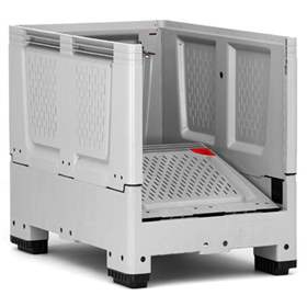 BigBox klappbar aus Polyethylen, mit Lüftungsschlitzen, 1200 x 800 x 1000 mm, mit Füßen