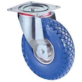 Transport-Lenkrolle, blaues Poulyrethan, Durchm. 260 mm, Traglast 160 kg
