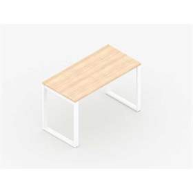 Büro-Schreibtisch SQart, Gestell weiß, Arbeitsplatte Akazie, B x T: 1600 x 800 mm