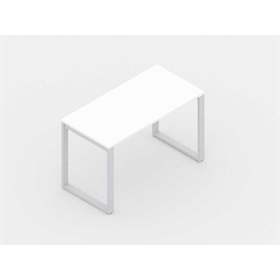 Büro-Schreibtisch SQart, Gestell Weißaluminium (RAL9006), Arbeitsplatte weiß, B x T: 1600 x 800 mm