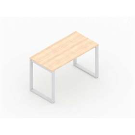 Büro-Schreibtisch SQart, Gestell Weißaluminium (RAL9006), Arbeitsplatte Akazie, B x T: 1600 x 800 mm
