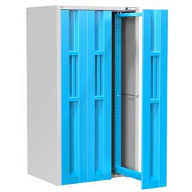 Dulap de atelier cu 3 sertare verticale extractibile, HxLxl: 1950x1044x790 mm, gri RAL7035/albastru RAL5012
