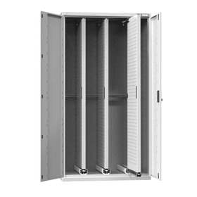 Werkstattschrank mit 3 ausziehbaren Lochplatten, HxBxT: 1950x1044x655 mm, Lichtgrau RAL7035