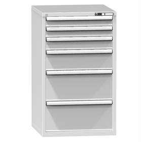 Werkzeugschrank mit Schubladen, 6 x Schublade, H x B x T: 1215 x 731 x 780 mm, Farbe lichtgrau RAL7035