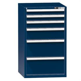 Werkzeugschrank mit Schubladen, 6 x Schublade, H x B x T: 1215 x 731 x 780 mm, Farbe dunkelblau RAL5010