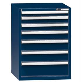 Zásuvková dílenská skříňka, 7 x zásuvka, v x š x h: 990 x 731 x 780 mm, barva tmavě modrá RAL5010