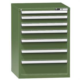 Zásuvková dílenská skříňka, 7 x zásuvka, v x š x h: 990 x 731 x 780 mm, barva zelená RAL6011