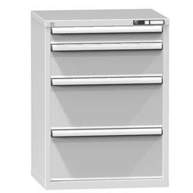 Zásuvková dílenská skříňka, v x š x h: 990 x 731 x 630 mm, 4 x zásuvka, barva šedá RAL7035