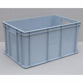 Kunststoff-Stapelbehälter Euro300, 600 x 400 x 300 mm, Wände geschlossen, Farbe grau