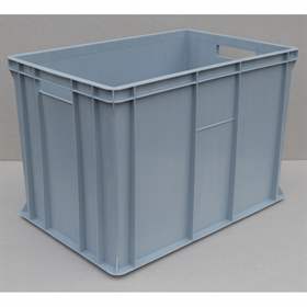 Kunststoff-Stapelbehälter Euro400, 600 x 400 x 410 mm, Wände geschlossen, Farbe grau