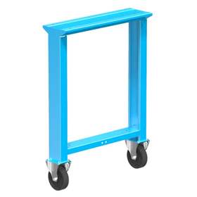 Werkbankfuß mit 2 Festräder 125 mm, Höhe 840 mm, blau RAL5012