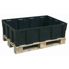 Záchytná vana EUR plastová, bez roštu, 1205 x 805 mm, bez nožiček, černá